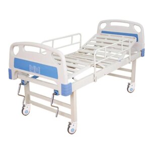 MANUAL BED IRON  WITH MATTRESS & FOOD TABLE & I.V STAND 